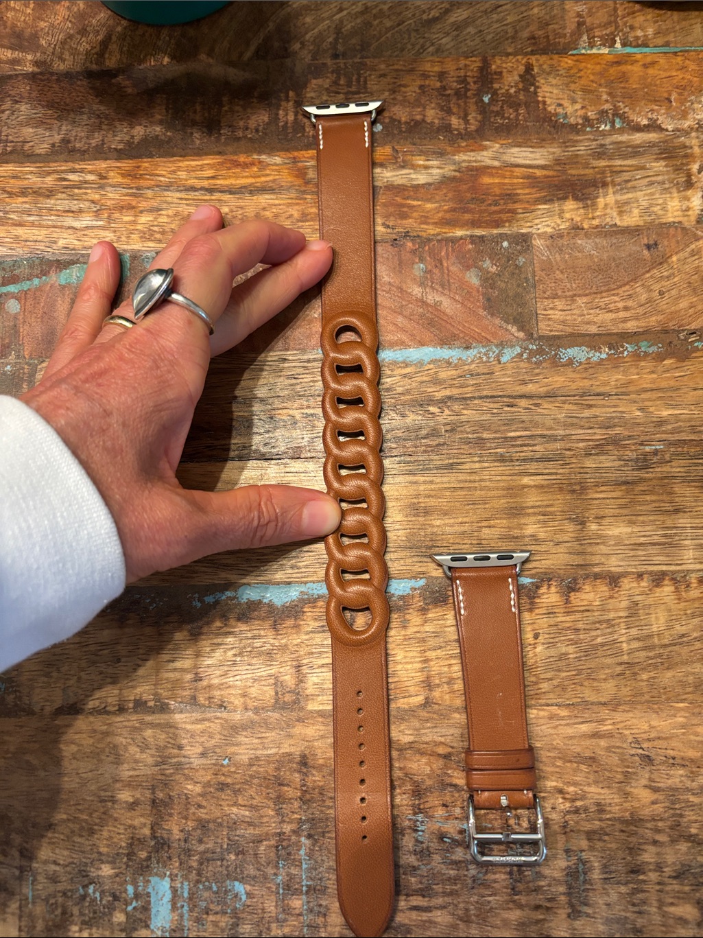 Hermes Single Tour Apple Watch Band 46 Mm Brown Msrp $419 Width .8 Wrist 6.5-7.9